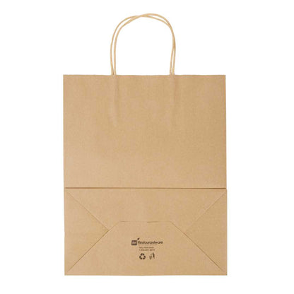 Saving Nature Kraft Paper Retail Bag - with Handles - 10 1/4" x 5 1/2" x 12 1/2" - 100 count box