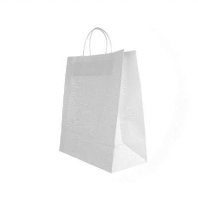 Saving Nature White Paper Retail Bag - with Handles - 10 1/4" x 5 1/2" x 12 1/2" - 100 count box