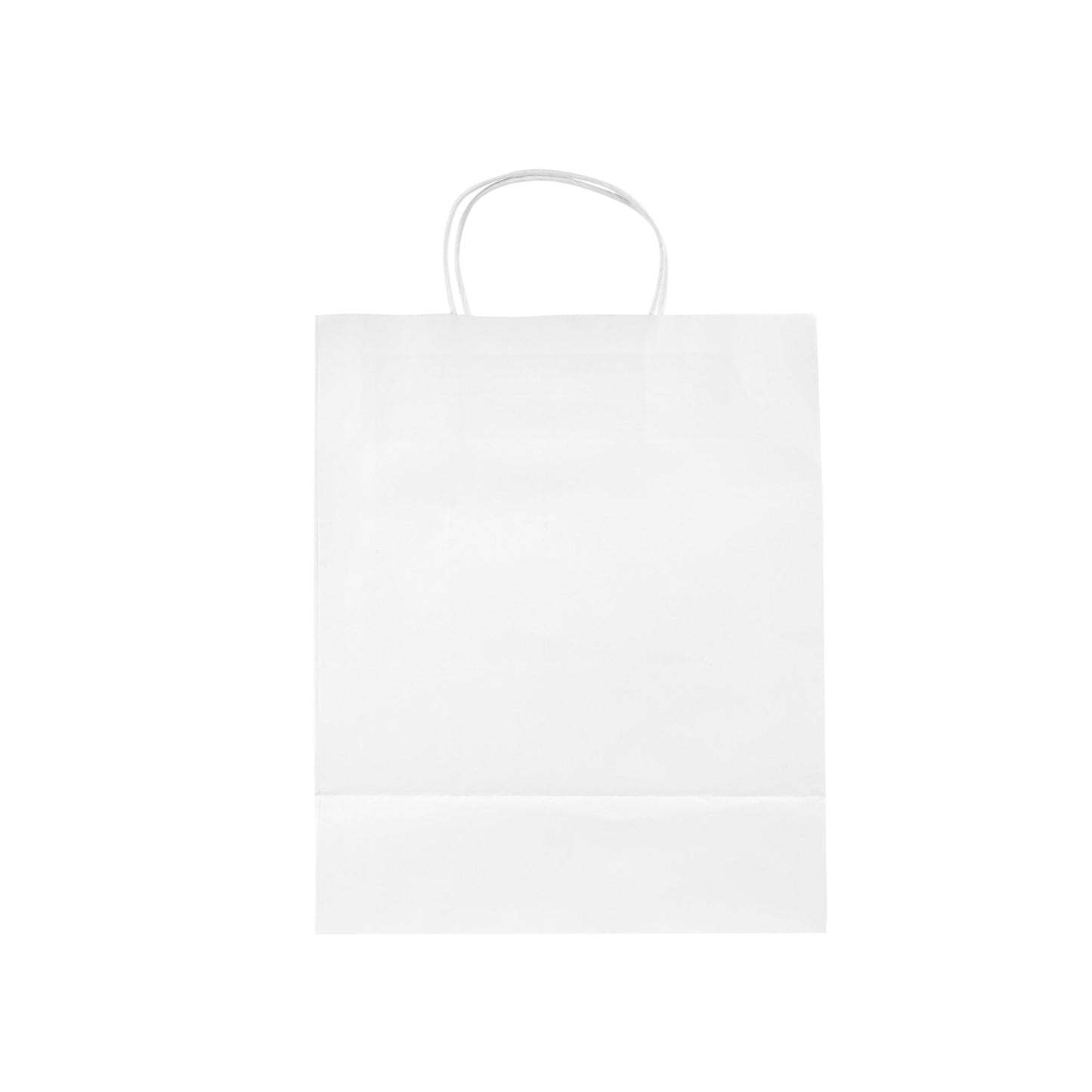 Saving Nature White Paper Retail Bag - with Handles - 10 1/4" x 5 1/2" x 12 1/2" - 100 count box