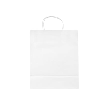 Saving Nature White Paper Retail Bag - with Handles - 10 1/4" x 5 1/2" x 12 1/2" - 100 count box
