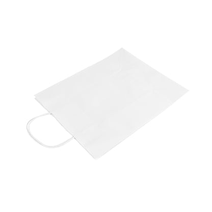 Saving Nature White Paper Retail Bag - with Handles - 10 1/4" x 5 1/2" x 12 1/2" - 100 count box