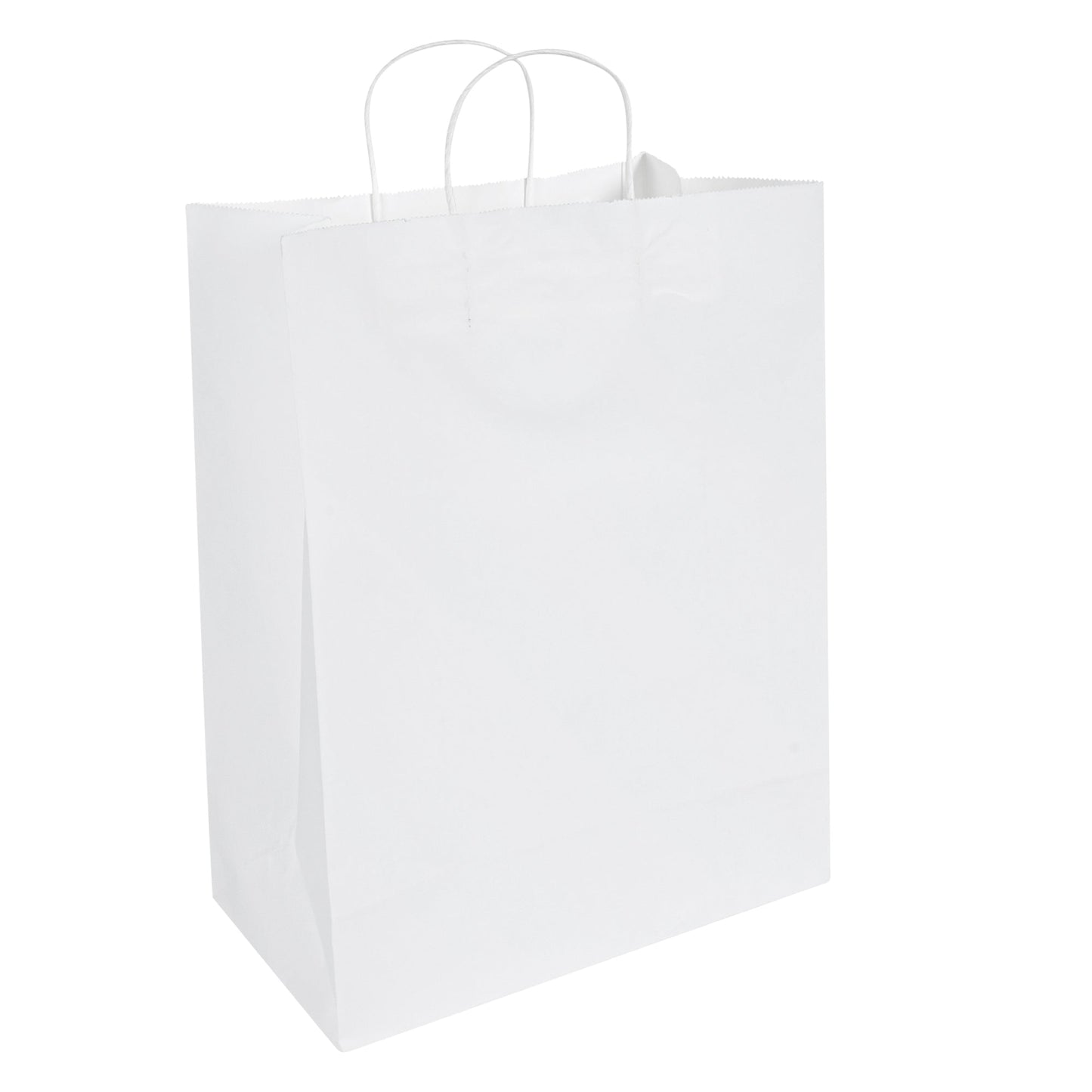 Saving Nature White Paper Retail Bag - with Handles - 12 1/2" x 6 1/4" x 17" - 100 count box