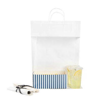 Saving Nature White Paper Retail Bag - with Handles - 12 1/2" x 6 1/4" x 17" - 100 count box