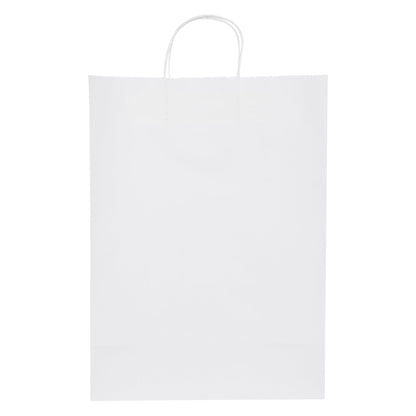 Saving Nature White Paper Retail Bag - with Handles - 12 1/2" x 6 1/4" x 17" - 100 count box