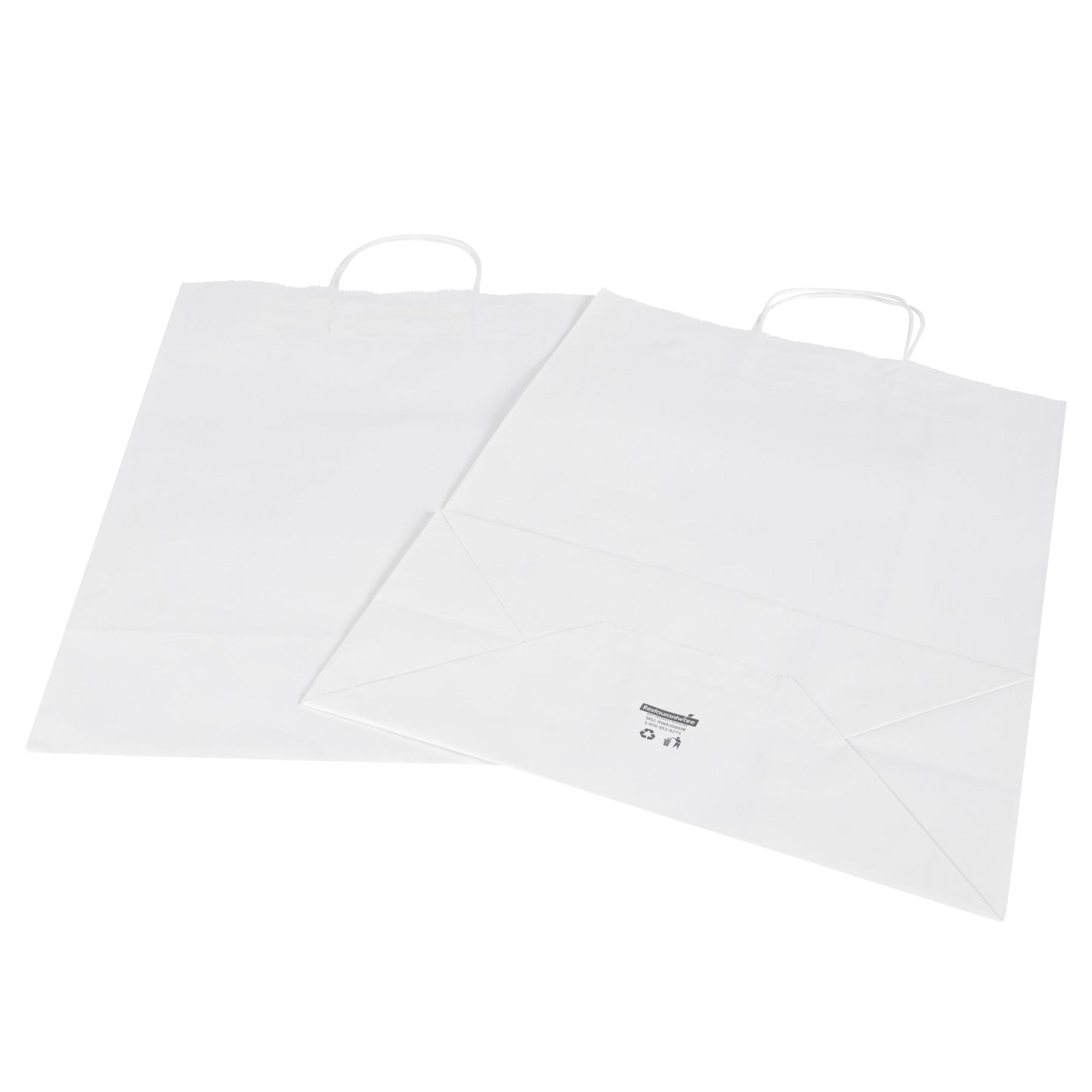Saving Nature White Paper Retail Bag - with Handles - 12 1/2" x 6 1/4" x 17" - 100 count box