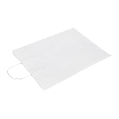 Saving Nature White Paper Retail Bag - with Handles - 12 1/2" x 6 1/4" x 17" - 100 count box