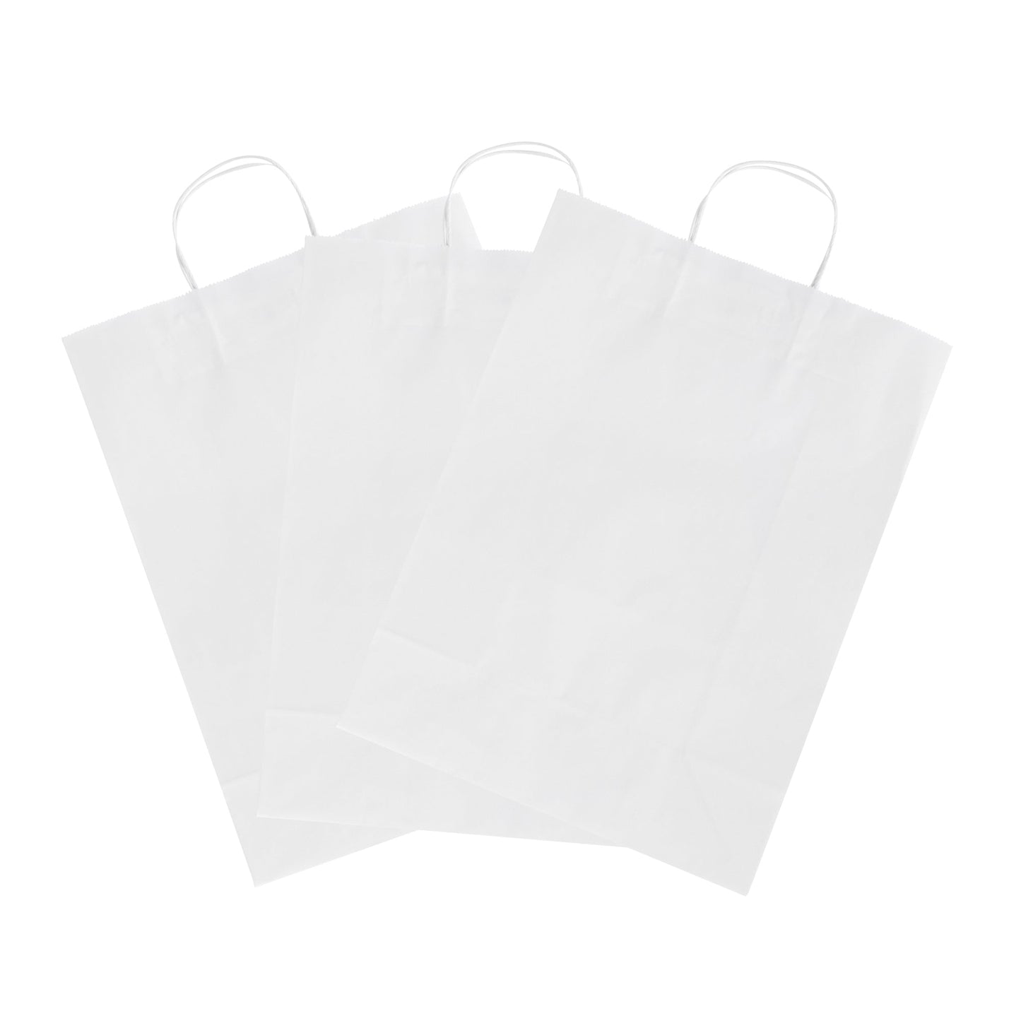 Saving Nature White Paper Retail Bag - with Handles - 12 1/2" x 6 1/4" x 17" - 100 count box