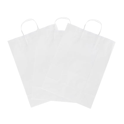 Saving Nature White Paper Retail Bag - with Handles - 12 1/2" x 6 1/4" x 17" - 100 count box