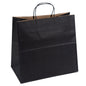 Saving Nature Black Paper Retail Bag - with Handles - 12 1/2" x 6 1/4" x 12 1/4" - 100 count box