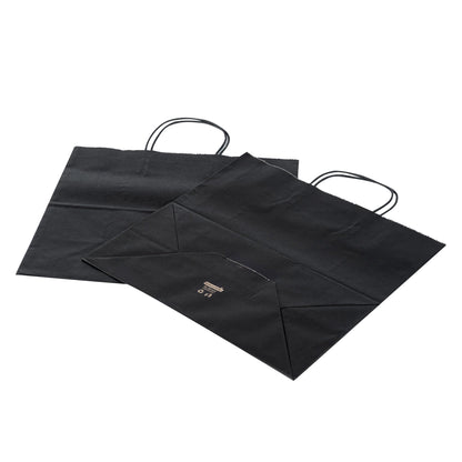 Saving Nature Black Paper Retail Bag - with Handles - 12 1/2" x 6 1/4" x 12 1/4" - 100 count box