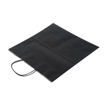 Saving Nature Black Paper Retail Bag - with Handles - 12 1/2" x 6 1/4" x 12 1/4" - 100 count box