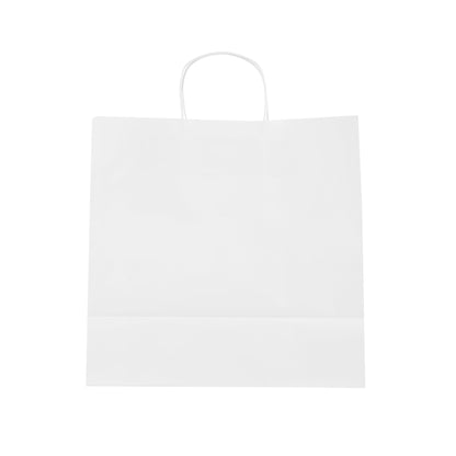 Saving Nature White Paper Retail Bag - with Handles - 12 1/2" x 6 1/4" x 12 1/4" - 100 count box