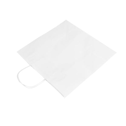 Saving Nature White Paper Retail Bag - with Handles - 12 1/2" x 6 1/4" x 12 1/4" - 100 count box