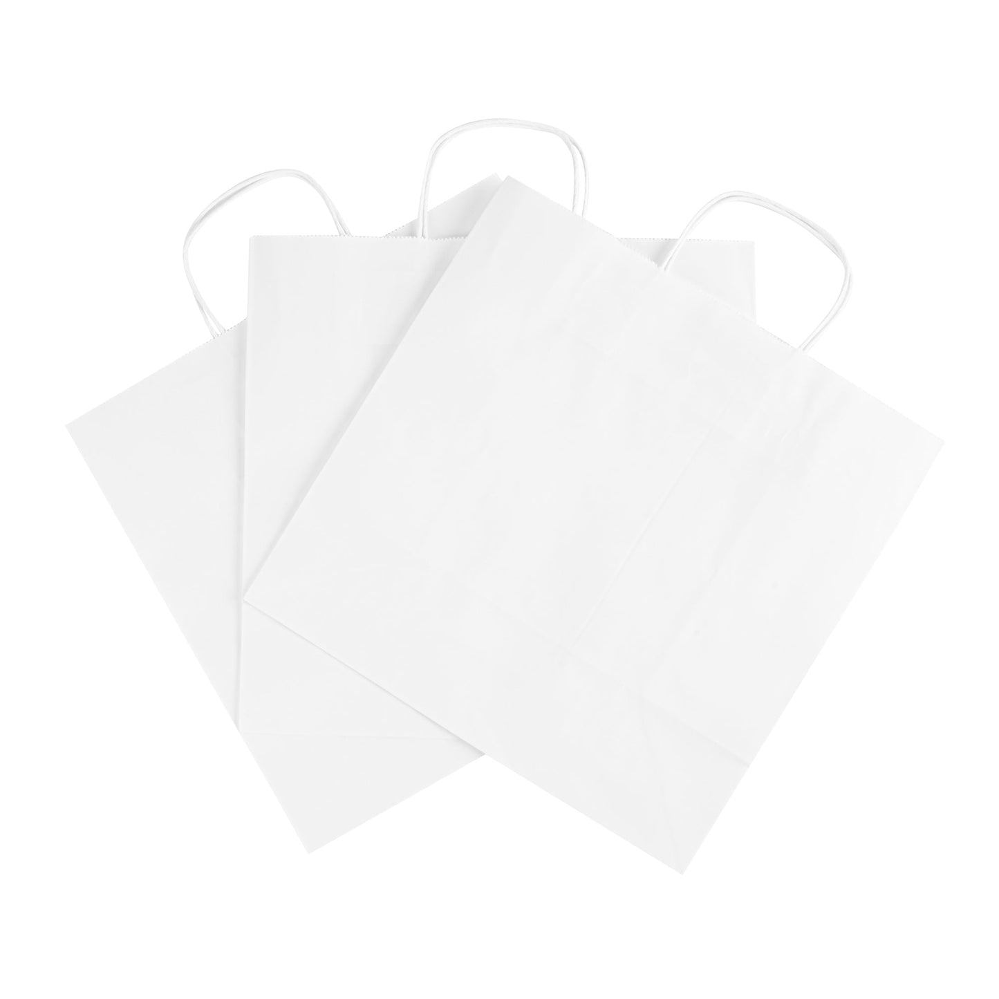 Saving Nature White Paper Retail Bag - with Handles - 12 1/2" x 6 1/4" x 12 1/4" - 100 count box