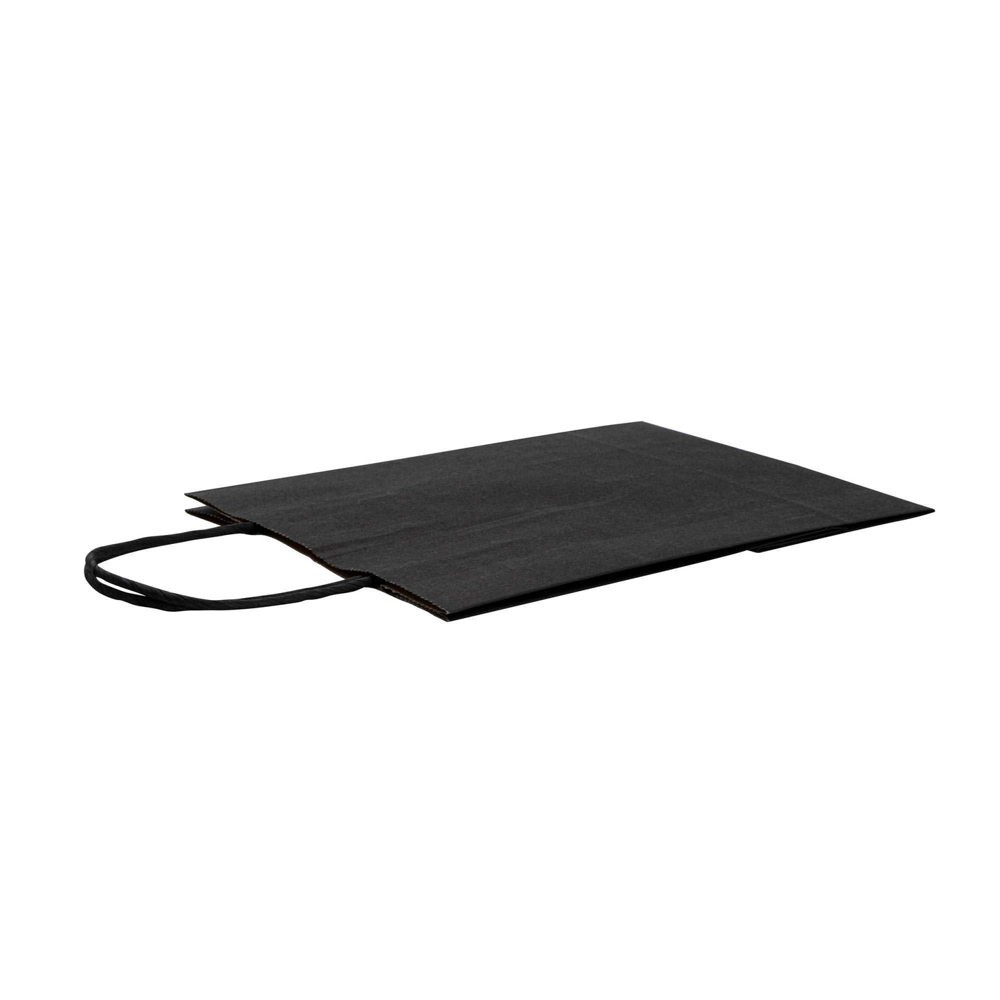 Saving Nature Black Paper Retail Bag - with Handles - 7" x 3 1/4" x 8 1/2" - 100 count box