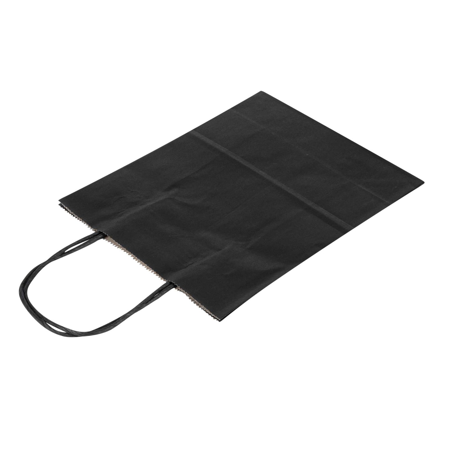 Saving Nature Black Paper Retail Bag - with Handles - 7" x 3 1/4" x 8 1/2" - 100 count box