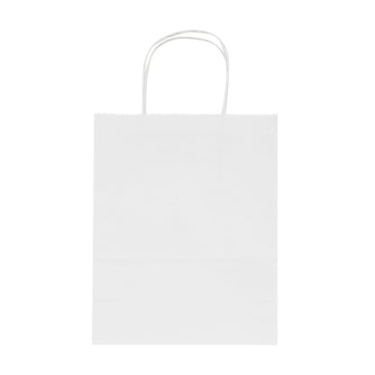 Saving Nature White Paper Retail Bag - with Handles - 7" x 3 1/4" x 8 1/2" - 100 count box
