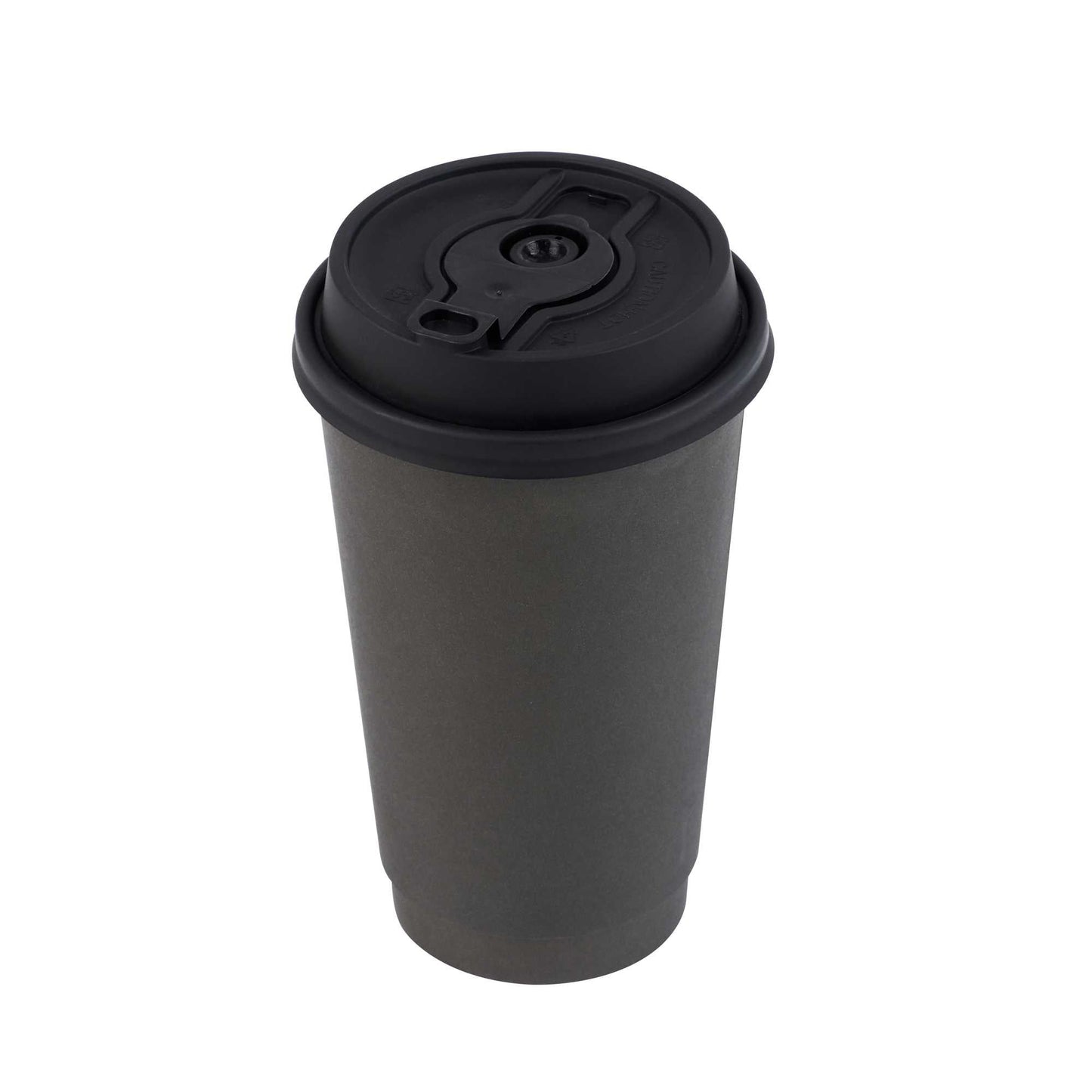 Restpresso Black Plastic 2-in-1 Straw or Sippy Coffee Cup Lid - with Detachable Double Plug, Fits 8, 12, 16 and 20 oz - 500 count box