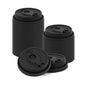 Restpresso Black Plastic 2-in-1 Straw or Sippy Coffee Cup Lid - with Detachable Double Plug, Fits 8, 12, 16 and 20 oz - 500 count box