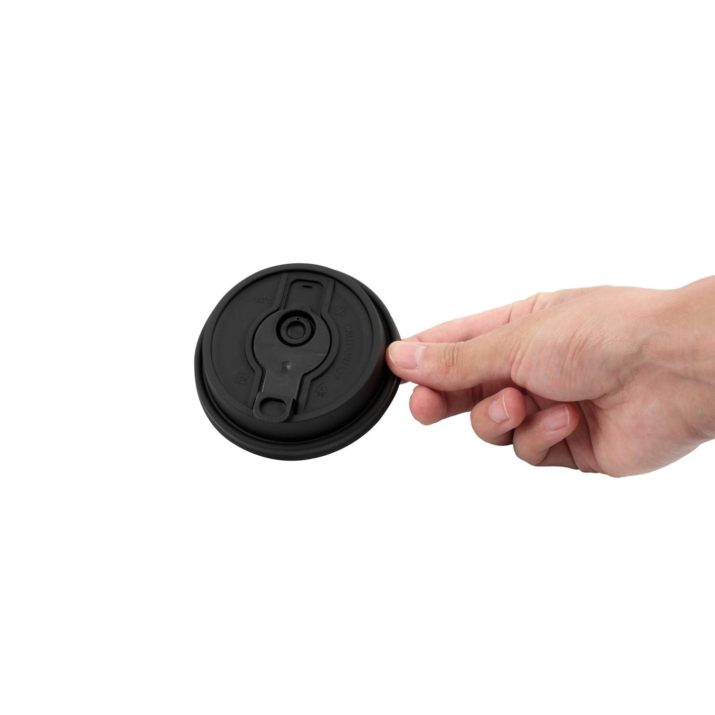 Restpresso Black Plastic 2-in-1 Straw or Sippy Coffee Cup Lid - with Detachable Double Plug, Fits 8, 12, 16 and 20 oz - 500 count box