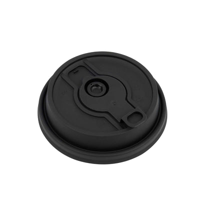 Restpresso Black Plastic 2-in-1 Straw or Sippy Coffee Cup Lid - with Detachable Double Plug, Fits 8, 12, 16 and 20 oz - 500 count box