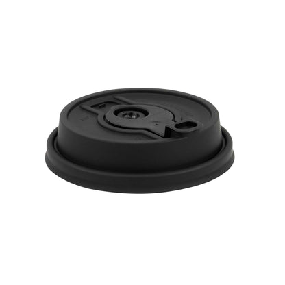 Restpresso Black Plastic 2-in-1 Straw or Sippy Coffee Cup Lid - with Detachable Double Plug, Fits 8, 12, 16 and 20 oz - 500 count box