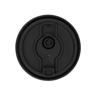 Restpresso Black Plastic 2-in-1 Straw or Sippy Coffee Cup Lid - with Detachable Double Plug, Fits 8, 12, 16 and 20 oz - 500 count box