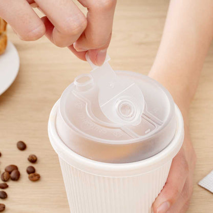 Restpresso Clear Plastic 2-in-1 Straw or Sippy Coffee Cup Lid - with Detachable Double Plug, Fits 8, 12, 16 and 20 oz - 25 count box