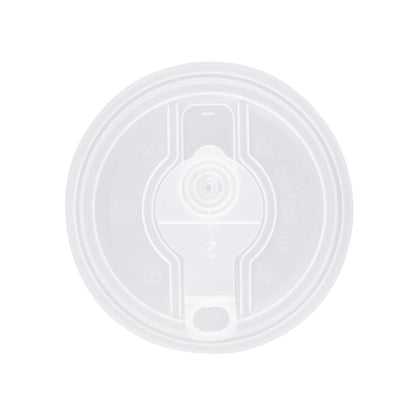 Restpresso Clear Plastic 2-in-1 Straw or Sippy Coffee Cup Lid - with Detachable Double Plug, Fits 8, 12, 16 and 20 oz - 500 count box