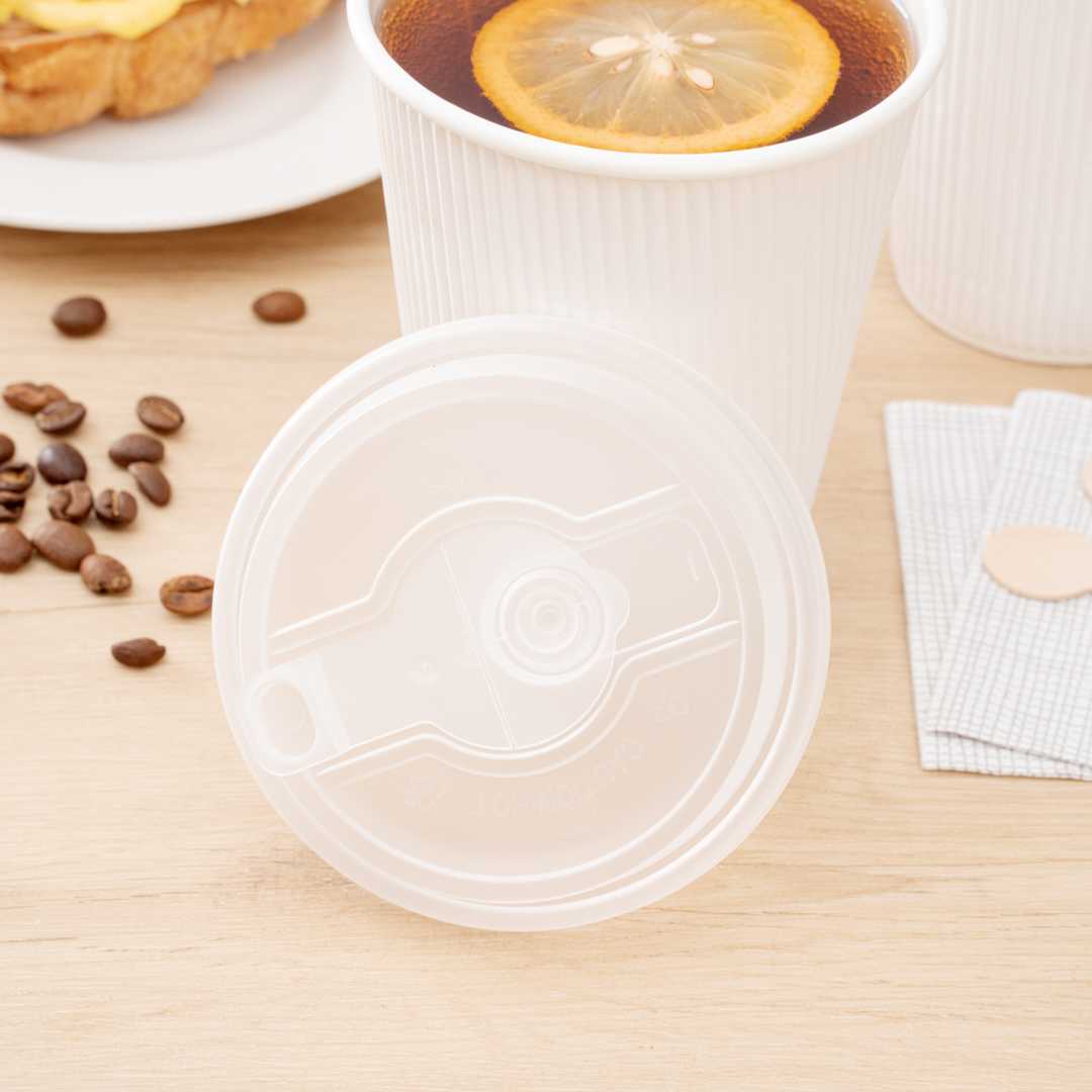 Restpresso Clear Plastic 2-in-1 Straw or Sippy Coffee Cup Lid - with Detachable Double Plug, Fits 8, 12, 16 and 20 oz - 500 count box