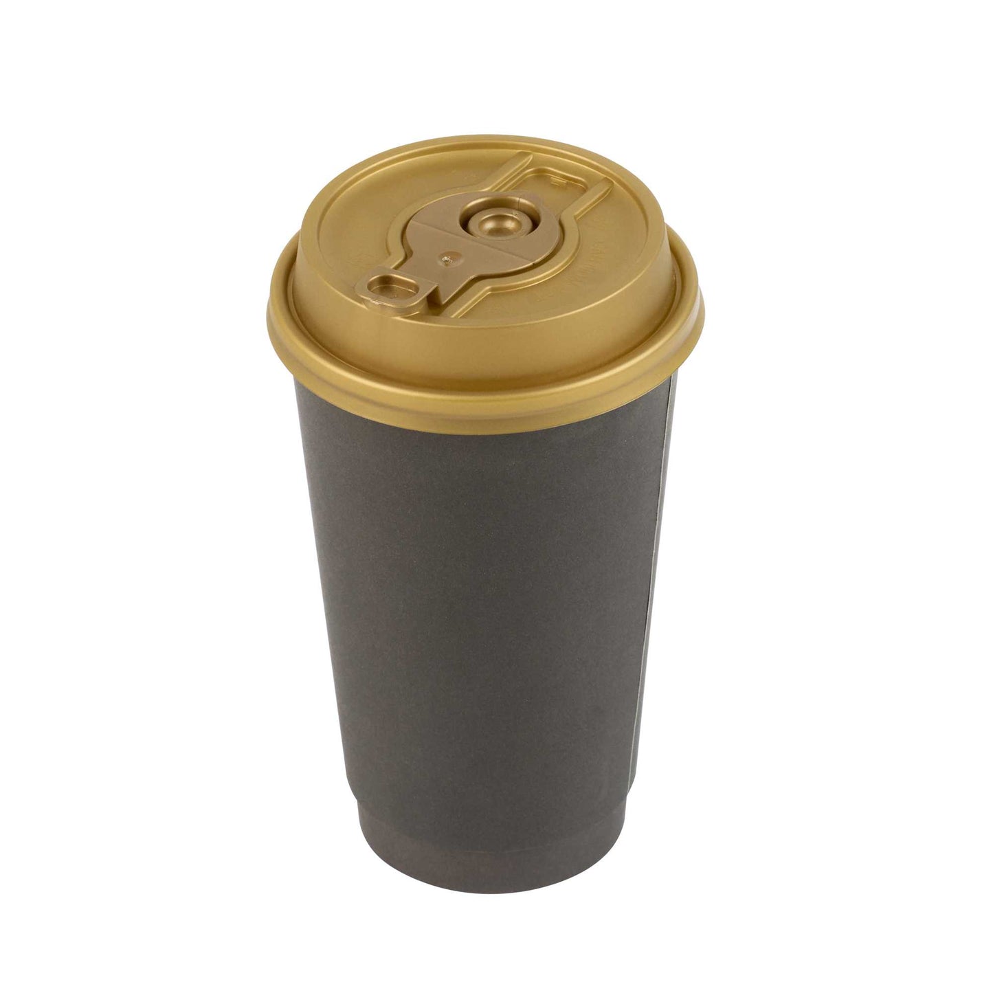 Restpresso Gold Plastic 2-in-1 Straw or Sippy Coffee Cup Lid - with Detachable Double Plug, Fits 8, 12, 16 and 20 oz - 500 count box