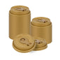 Restpresso Gold Plastic 2-in-1 Straw or Sippy Coffee Cup Lid - with Detachable Double Plug, Fits 8, 12, 16 and 20 oz - 500 count box