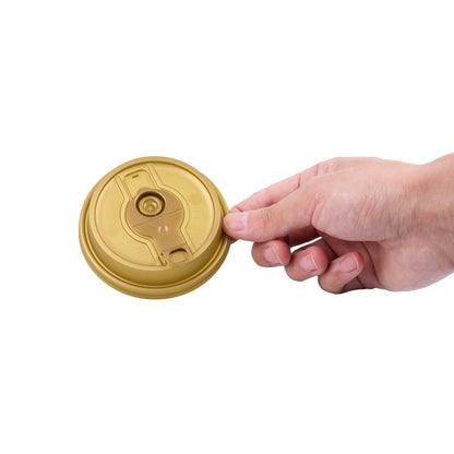 Restpresso Gold Plastic 2-in-1 Straw or Sippy Coffee Cup Lid - with Detachable Double Plug, Fits 8, 12, 16 and 20 oz - 500 count box