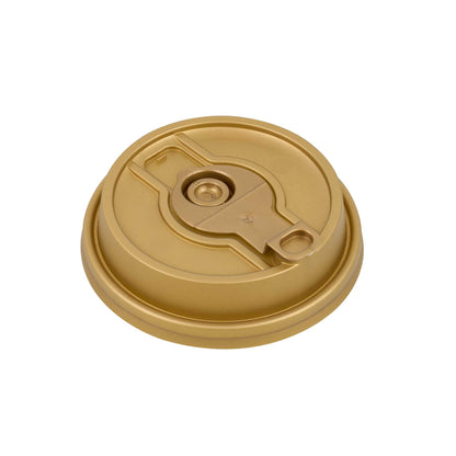 Restpresso Gold Plastic 2-in-1 Straw or Sippy Coffee Cup Lid - with Detachable Double Plug, Fits 8, 12, 16 and 20 oz - 500 count box