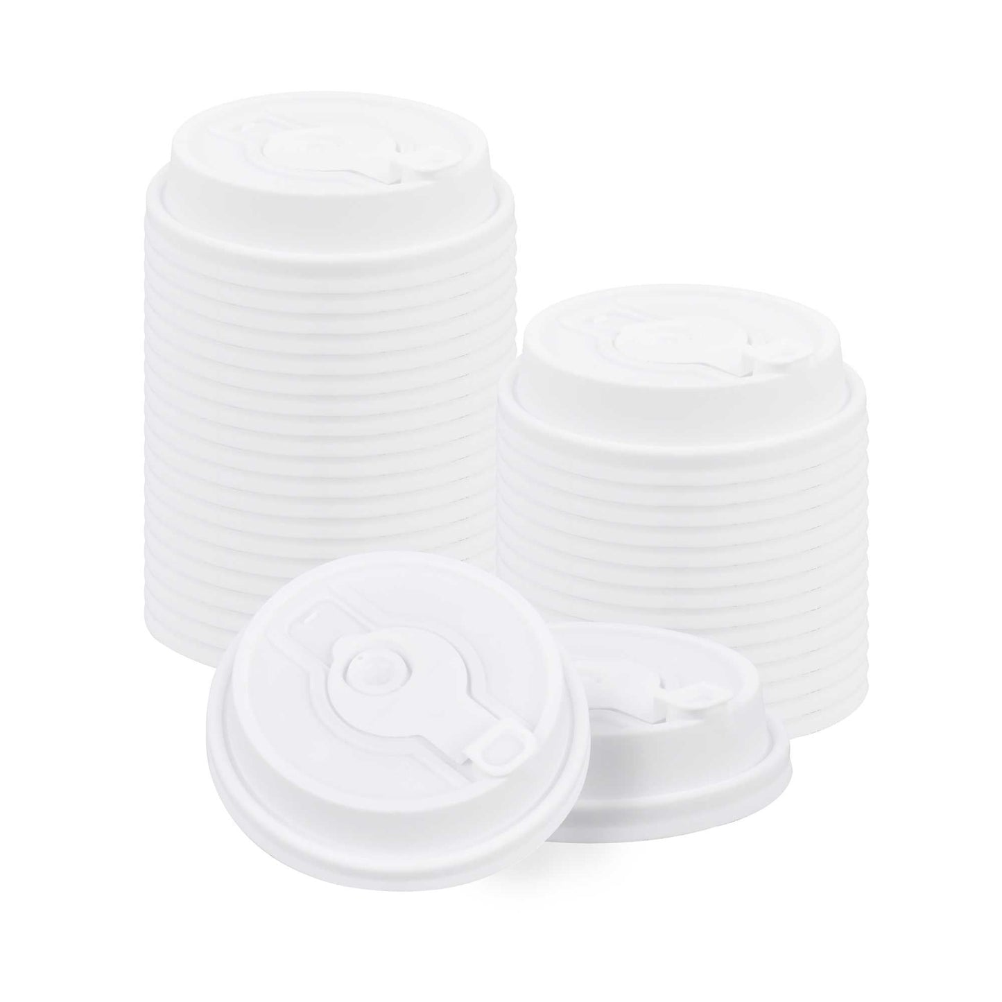 Restpresso White Plastic 2-in-1 Straw or Sippy Coffee Cup Lid - with Detachable Double Plug, Fits 8, 12, 16 and 20 oz - 500 count box