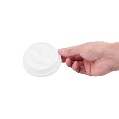 Restpresso White Plastic 2-in-1 Straw or Sippy Coffee Cup Lid - with Detachable Double Plug, Fits 8, 12, 16 and 20 oz - 25 count box