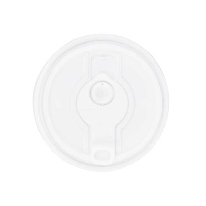 Restpresso White Plastic 2-in-1 Straw or Sippy Coffee Cup Lid - with Detachable Double Plug, Fits 8, 12, 16 and 20 oz - 25 count box