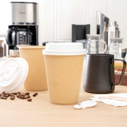 Restpresso White Plastic 2-in-1 Straw or Sippy Coffee Cup Lid - with Detachable Double Plug, Fits 8, 12, 16 and 20 oz - 25 count box