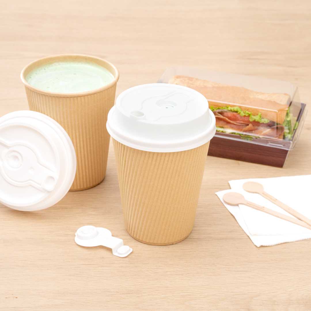 Restpresso White Plastic 2-in-1 Straw or Sippy Coffee Cup Lid - with Detachable Double Plug, Fits 8, 12, 16 and 20 oz - 500 count box