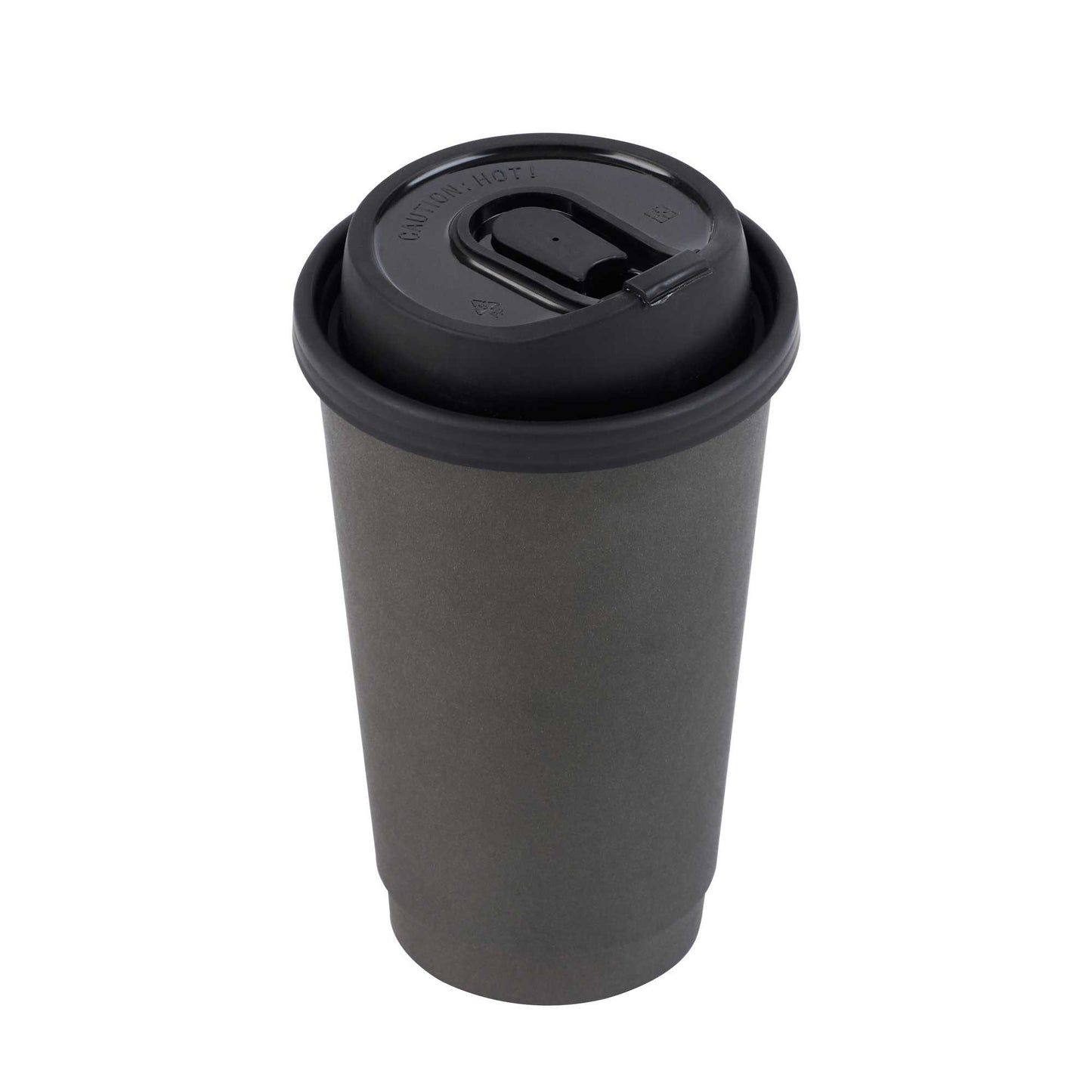Restpresso Black Plastic Coffee Cup Lid - with Detachable Plug, Fits 8, 12, 16 and 20 oz - 500 count box
