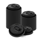 Restpresso Black Plastic Coffee Cup Lid - with Detachable Plug, Fits 8, 12, 16 and 20 oz - 25 count box