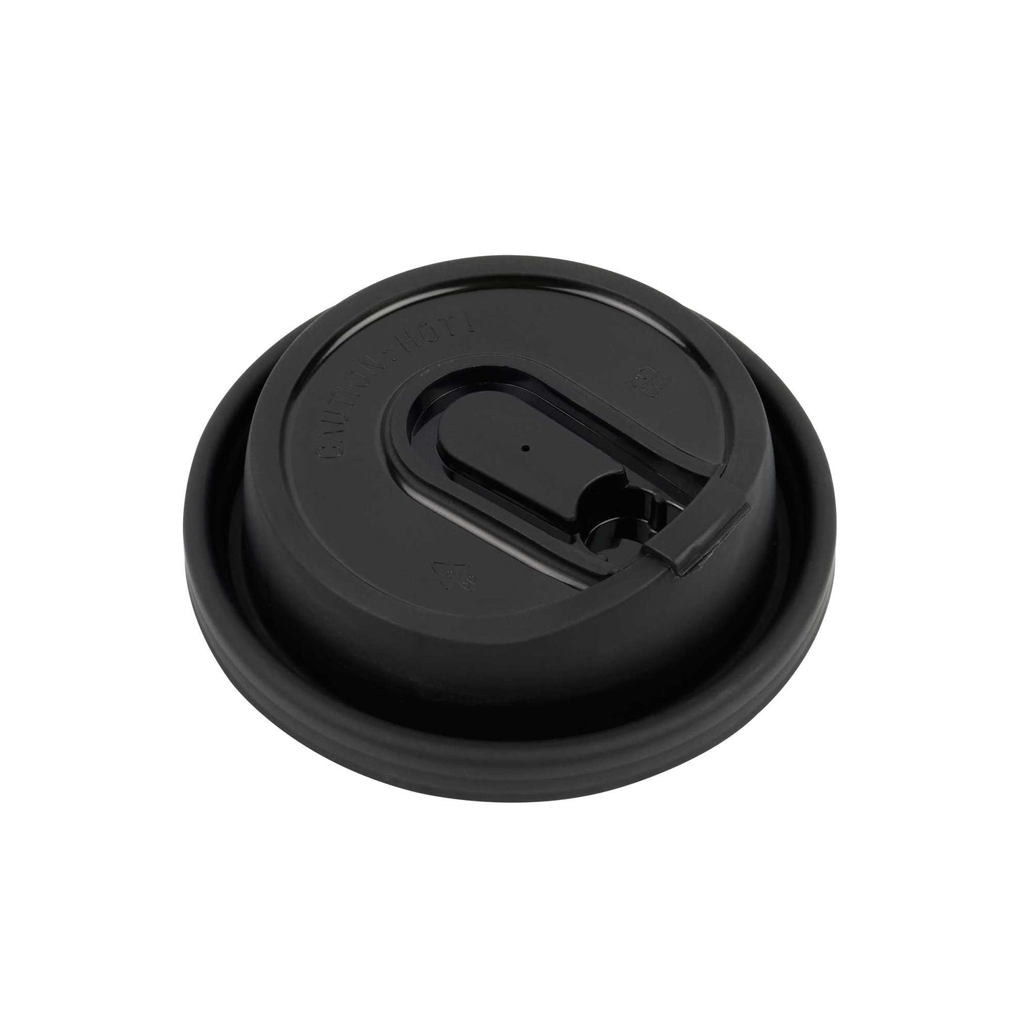 Restpresso Black Plastic Coffee Cup Lid - with Detachable Plug, Fits 8, 12, 16 and 20 oz - 500 count box