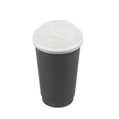 Restpresso Clear Plastic Coffee Cup Lid - with Detachable Plug, Fits 8, 12, 16 and 20 oz - 25 count box