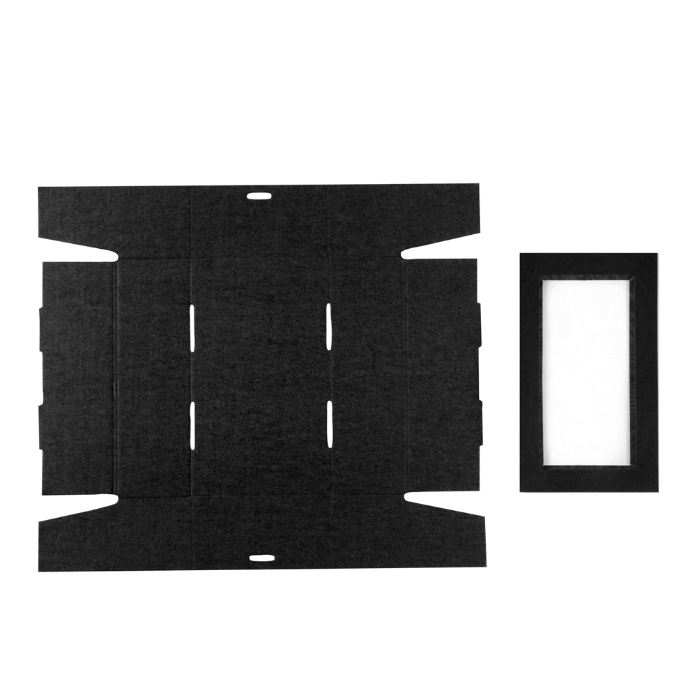 Cater Tek Rectangle Black Paper Catering Box - with Window Lid - 10 1/4" x 6" x 3 1/4" - 100 count box