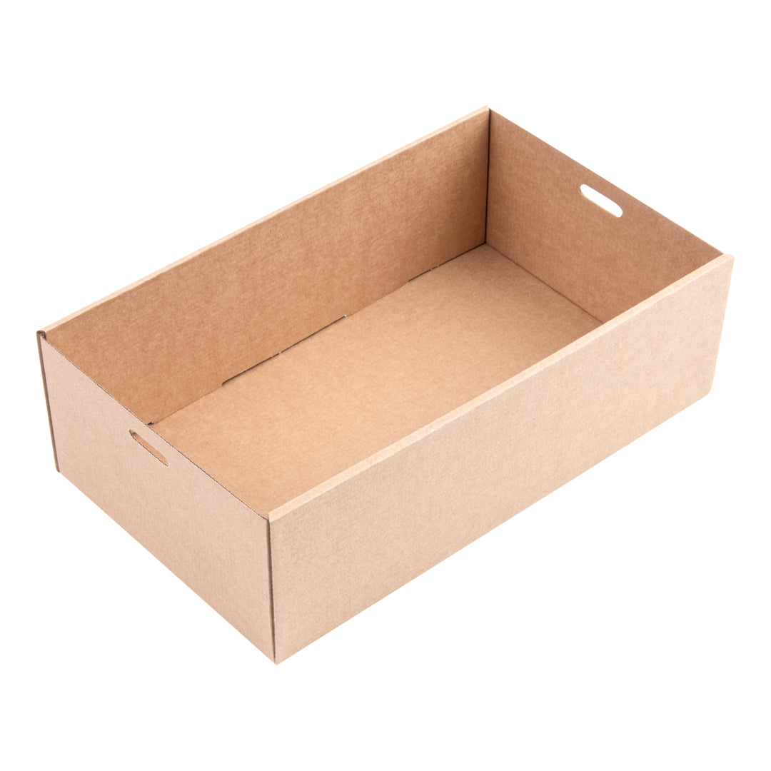 Cater Tek Rectangle Kraft Paper Catering Box - with Window Lid - 10 1/4" x 6" x 3 1/4" - 10 count box