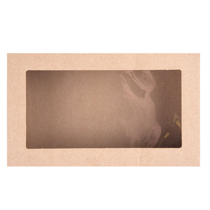 Cater Tek Rectangle Kraft Paper Catering Box - with Window Lid - 10 1/4" x 6" x 3 1/4" - 100 count box