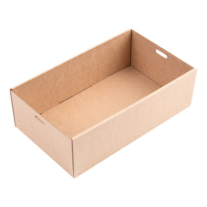 Cater Tek Rectangle Kraft Paper Catering Box - with Window Lid - 10 1/4" x 6" x 3 1/4" - 100 count box