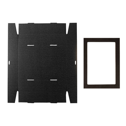 Cater Tek Rectangle Black Paper Catering Box - with Window Lid - 14 1/4" x 10" x 3 1/4" - 10 count box
