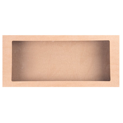 Cater Tek Rectangle Kraft Paper Catering Box - with Window Lid - 22 1/4" x 10" x 3 1/4" - 100 count box