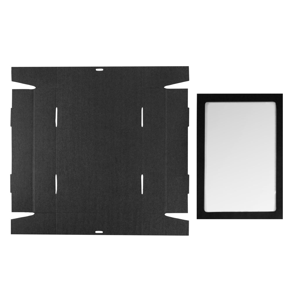 Cater Tek Rectangle Black Paper Catering Box - with Window Lid - 18" x 12 1/4" x 3 1/4" - 10 count box